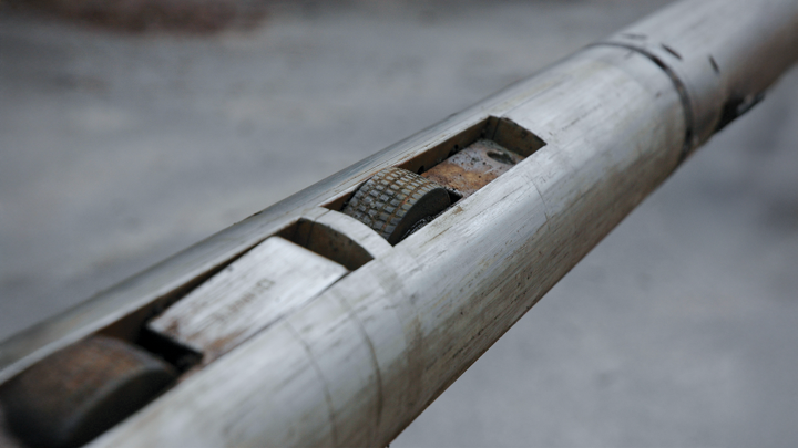 Close-up of the Well Tractor 218 tool, which set a world record for extended reach and performance during a complex well intervention operation.