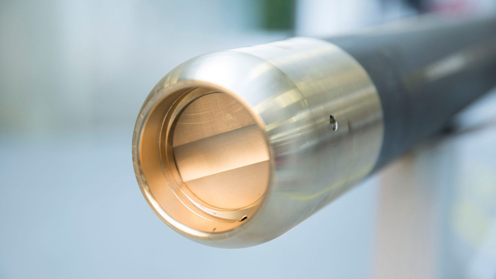 Close-up of Well Cleaner tool used to clear a blocked formation isolation valve (FIV) during offshore intervention.