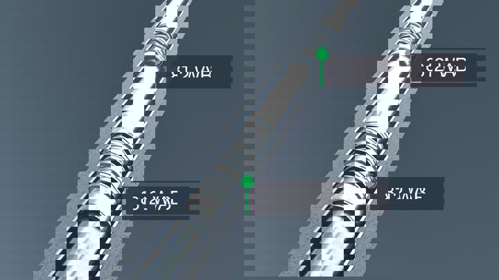 Two 812 WABs installed in wellbore casing for zonal isolation and well integrity in a subsurface completion system.
