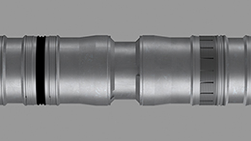 3D rendering of a Welltec downhole tool showing precision grooves and seals for zonal isolation and wellbore sealing.
